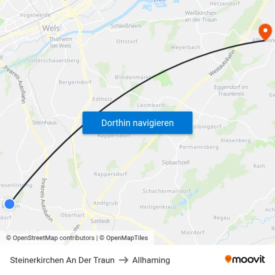Steinerkirchen An Der Traun to Allhaming map