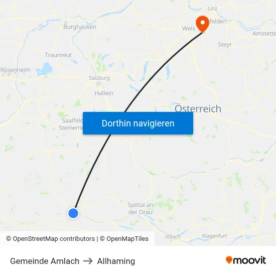 Gemeinde Amlach to Allhaming map