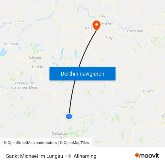 Sankt Michael Im Lungau to Allhaming map