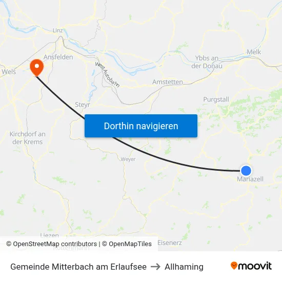 Gemeinde Mitterbach am Erlaufsee to Allhaming map