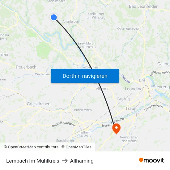 Lembach Im Mühlkreis to Allhaming map