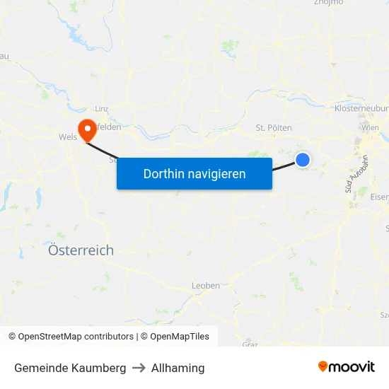Gemeinde Kaumberg to Allhaming map