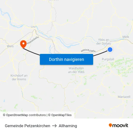 Gemeinde Petzenkirchen to Allhaming map