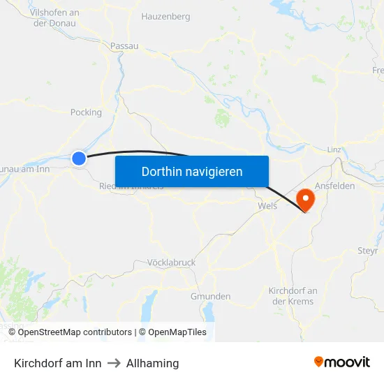 Kirchdorf am Inn to Allhaming map
