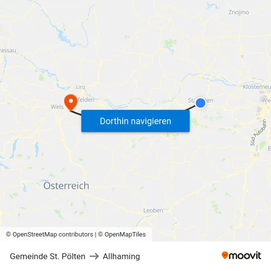 Gemeinde St. Pölten to Allhaming map