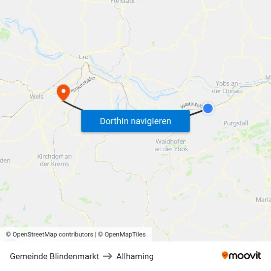 Gemeinde Blindenmarkt to Allhaming map
