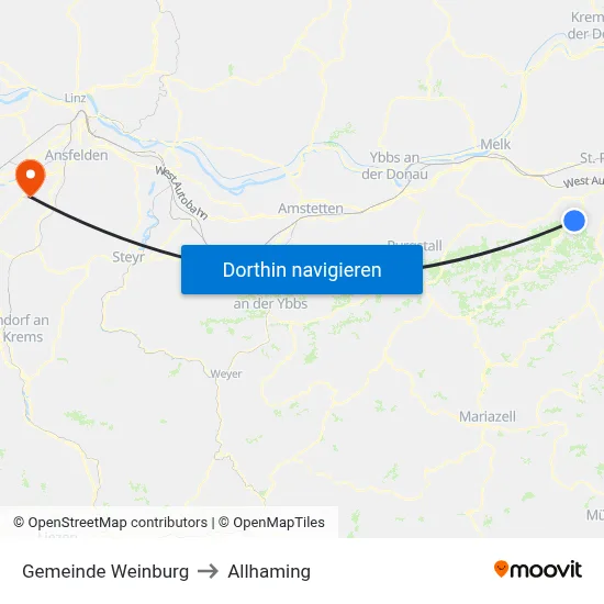 Gemeinde Weinburg to Allhaming map