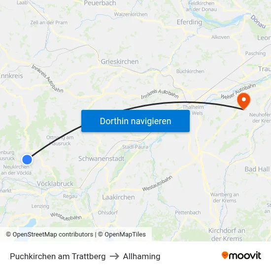 Puchkirchen am Trattberg to Allhaming map