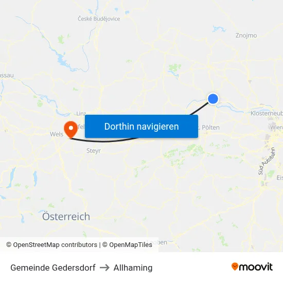 Gemeinde Gedersdorf to Allhaming map