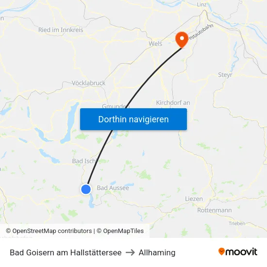 Bad Goisern am Hallstättersee to Allhaming map