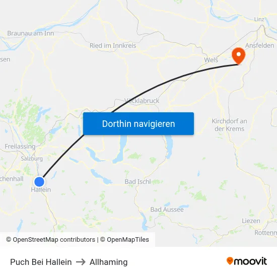 Puch Bei Hallein to Allhaming map