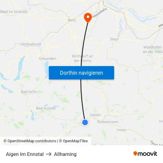 Aigen Im Ennstal to Allhaming map