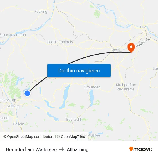 Henndorf am Wallersee to Allhaming map