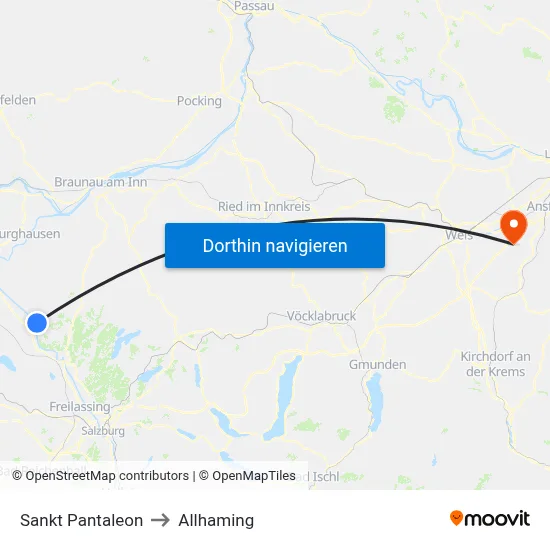 Sankt Pantaleon to Allhaming map