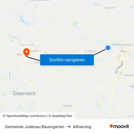 Gemeinde Judenau-Baumgarten to Allhaming map