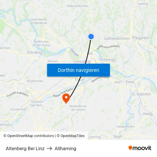 Altenberg Bei Linz to Allhaming map