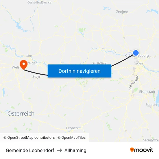 Gemeinde Leobendorf to Allhaming map