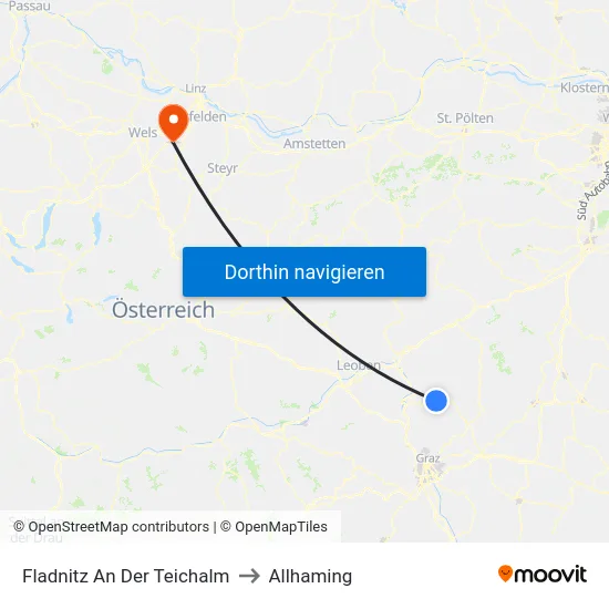 Fladnitz An Der Teichalm to Allhaming map