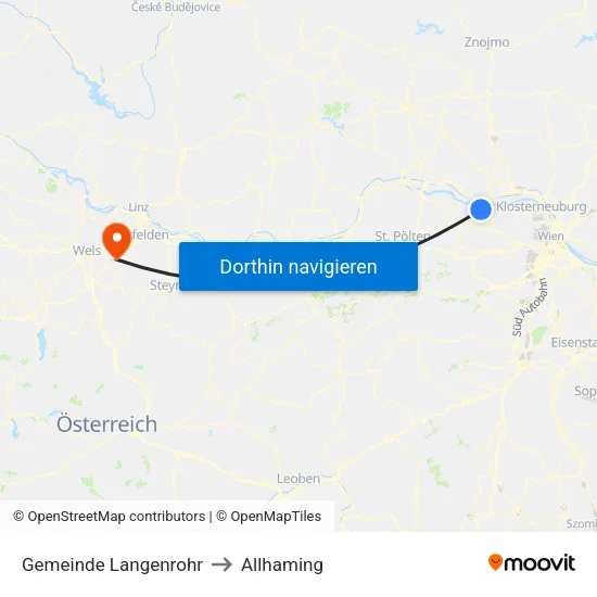 Gemeinde Langenrohr to Allhaming map