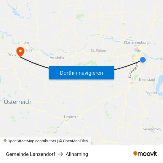 Gemeinde Lanzendorf to Allhaming map