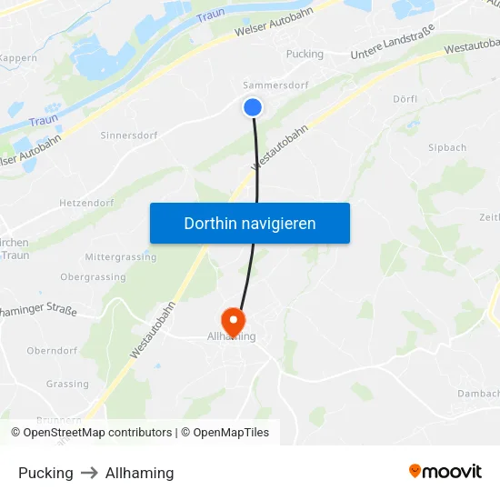 Pucking to Allhaming map