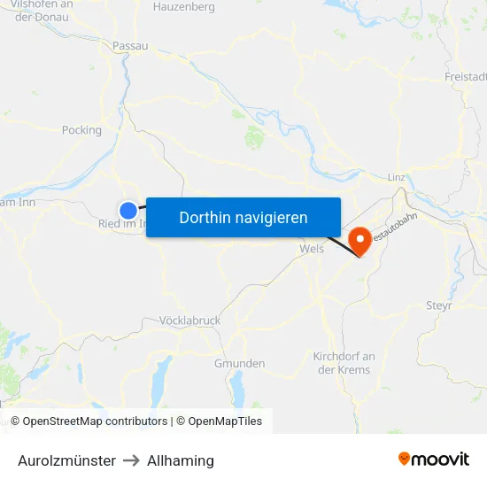 Aurolzmünster to Allhaming map