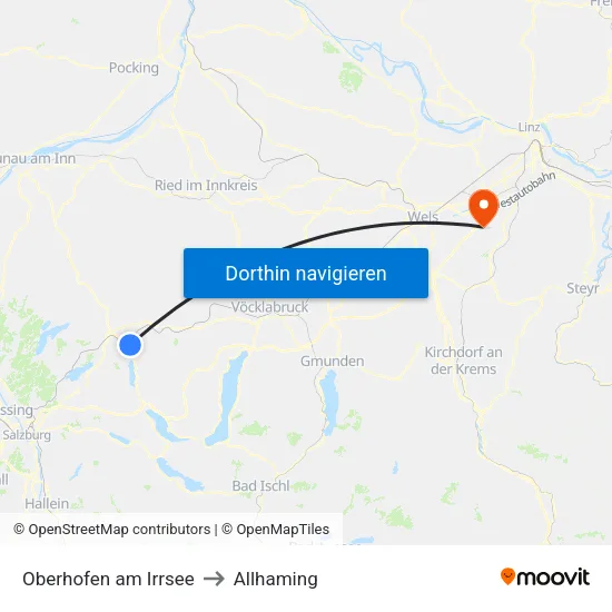 Oberhofen am Irrsee to Allhaming map