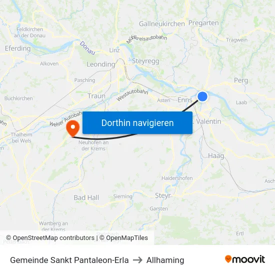 Gemeinde Sankt Pantaleon-Erla to Allhaming map