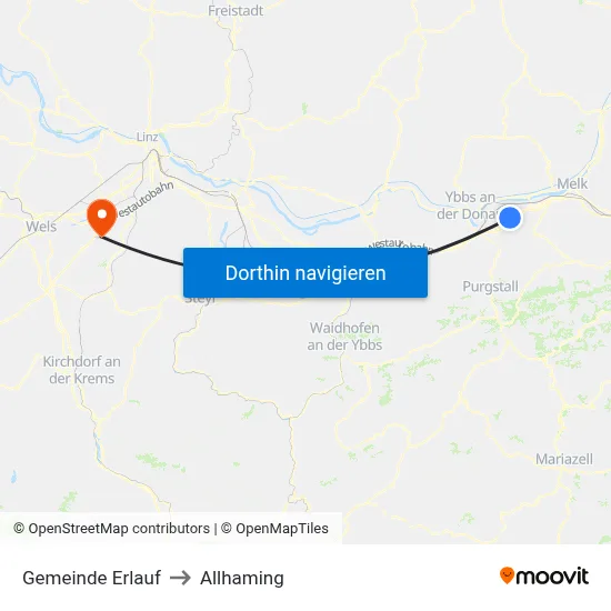 Gemeinde Erlauf to Allhaming map