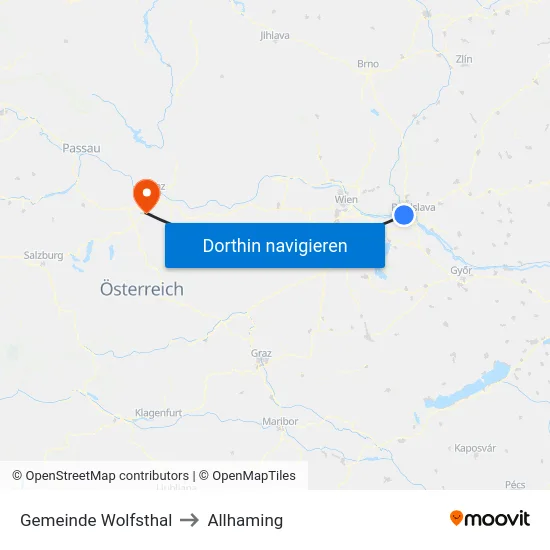 Gemeinde Wolfsthal to Allhaming map