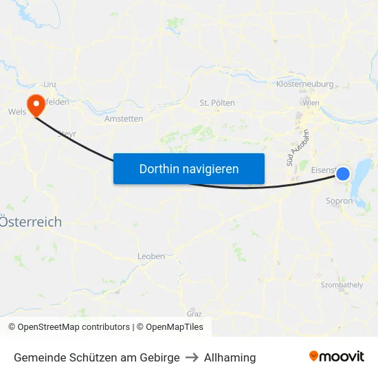 Gemeinde Schützen am Gebirge to Allhaming map