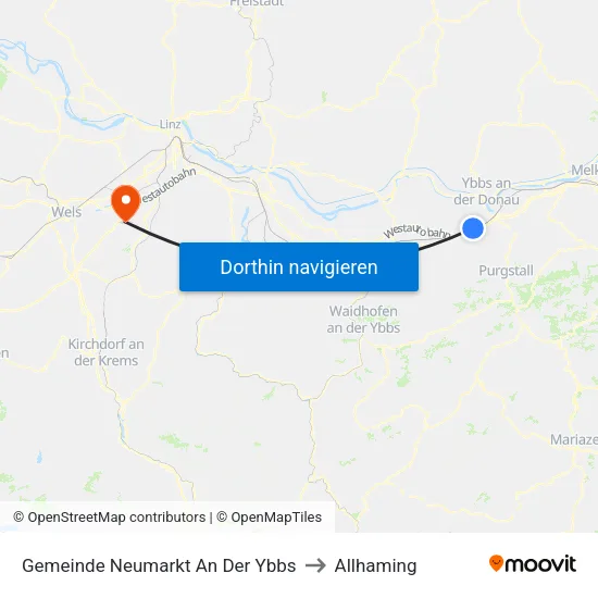 Gemeinde Neumarkt An Der Ybbs to Allhaming map
