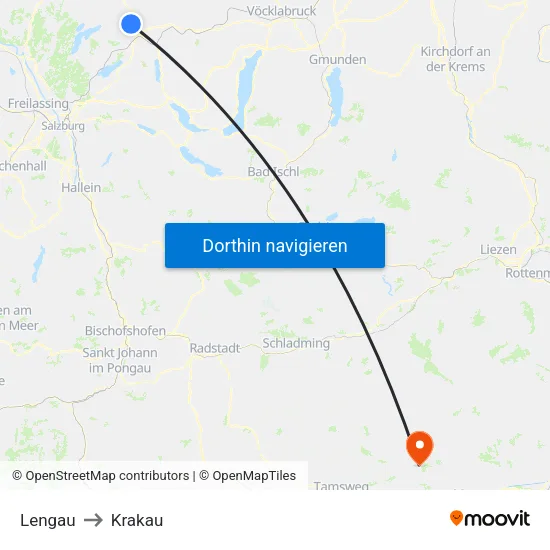 Lengau to Krakau map