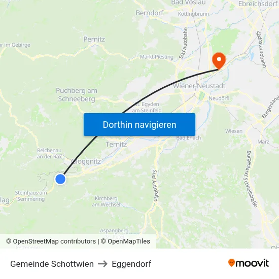 Gemeinde Schottwien to Eggendorf map