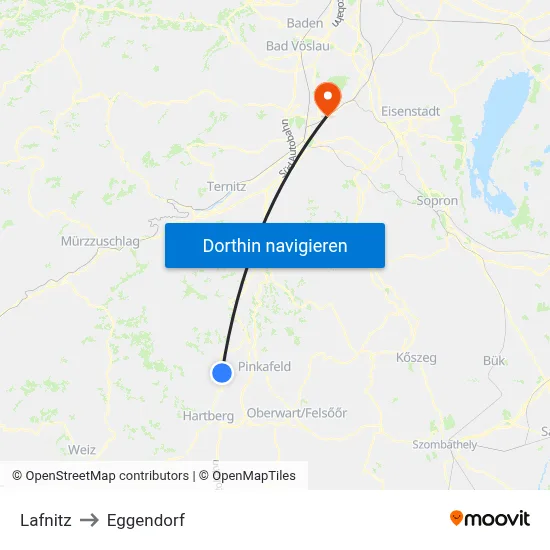 Lafnitz to Eggendorf map