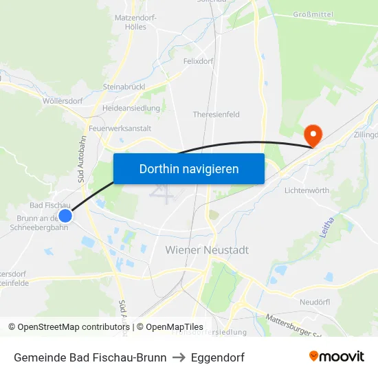 Gemeinde Bad Fischau-Brunn to Eggendorf map