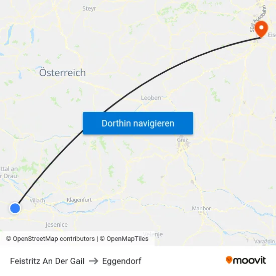 Feistritz An Der Gail to Eggendorf map