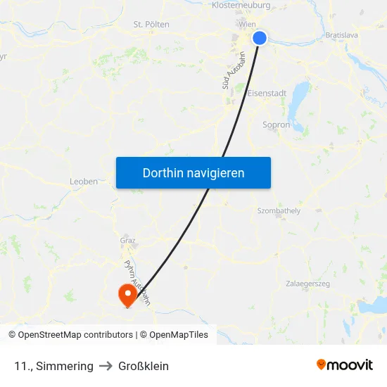 11., Simmering to Großklein map