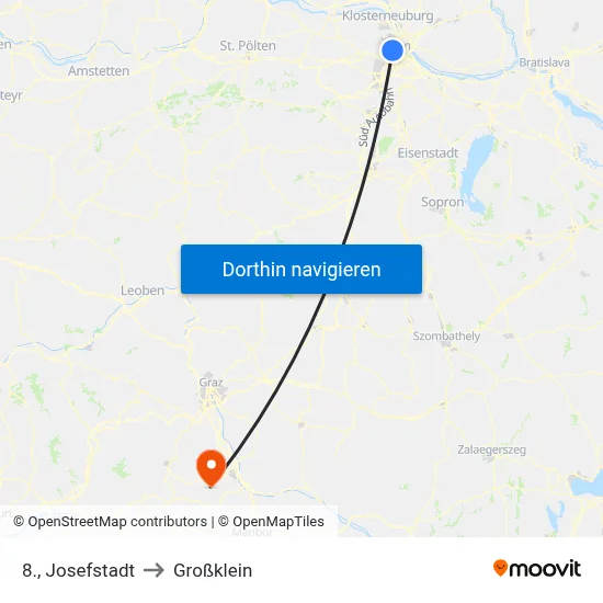8., Josefstadt to Großklein map