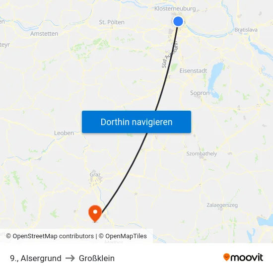 9., Alsergrund to Großklein map