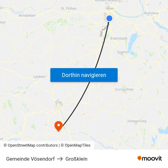 Gemeinde Vösendorf to Großklein map