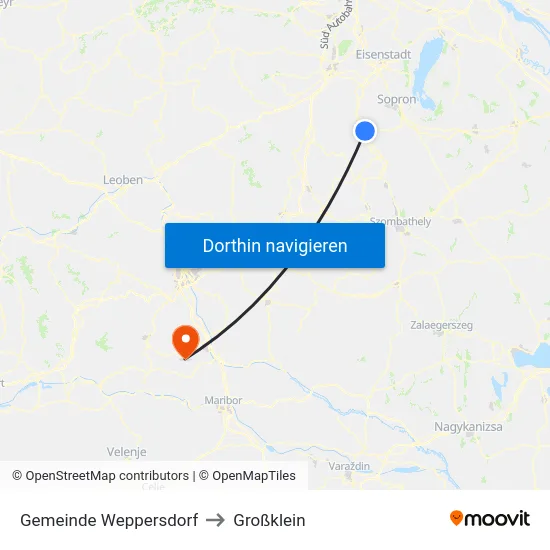 Gemeinde Weppersdorf to Großklein map