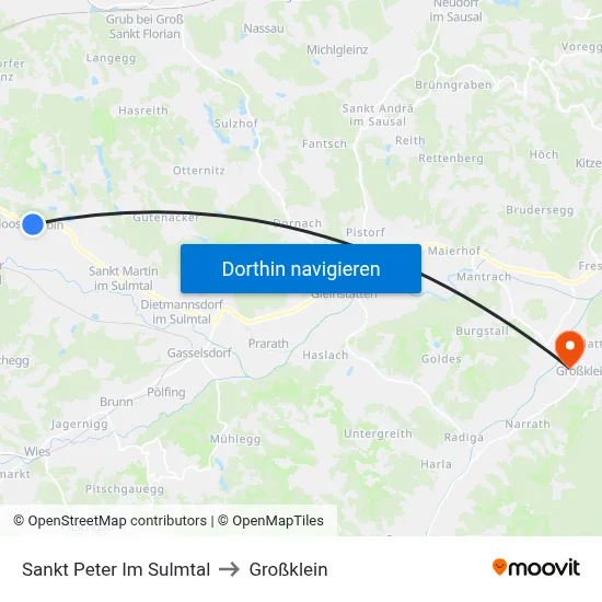 Sankt Peter Im Sulmtal to Großklein map