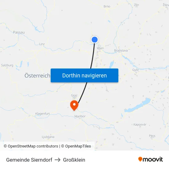 Gemeinde Sierndorf to Großklein map