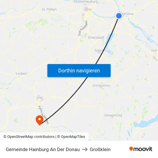 Gemeinde Hainburg An Der Donau to Großklein map