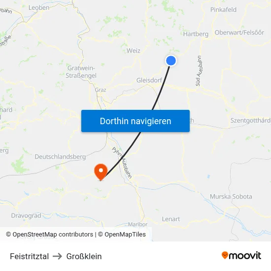 Feistritztal to Großklein map