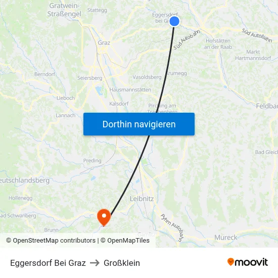 Eggersdorf Bei Graz to Großklein map