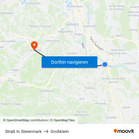 Straß In Steiermark to Großklein map