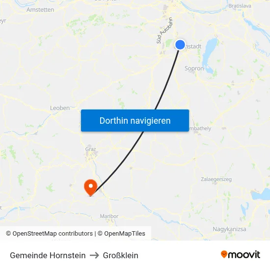 Gemeinde Hornstein to Großklein map