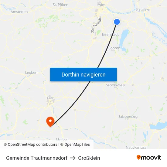 Gemeinde Trautmannsdorf to Großklein map
